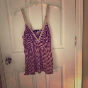 Westonwear red striped tank Large